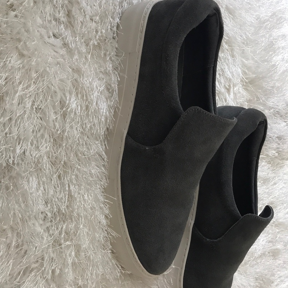 J/Slides Grey Suede slide-on